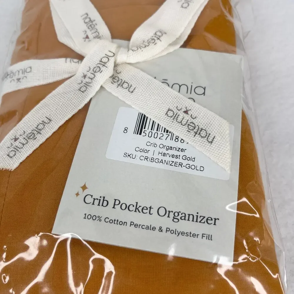 Natemia Crib Bed Pocket Organizer Harvest Gold New